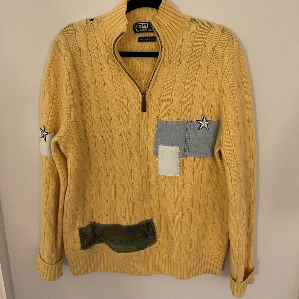 INSANE, UPCYCLED Unemployed Denim Yellow Sweater